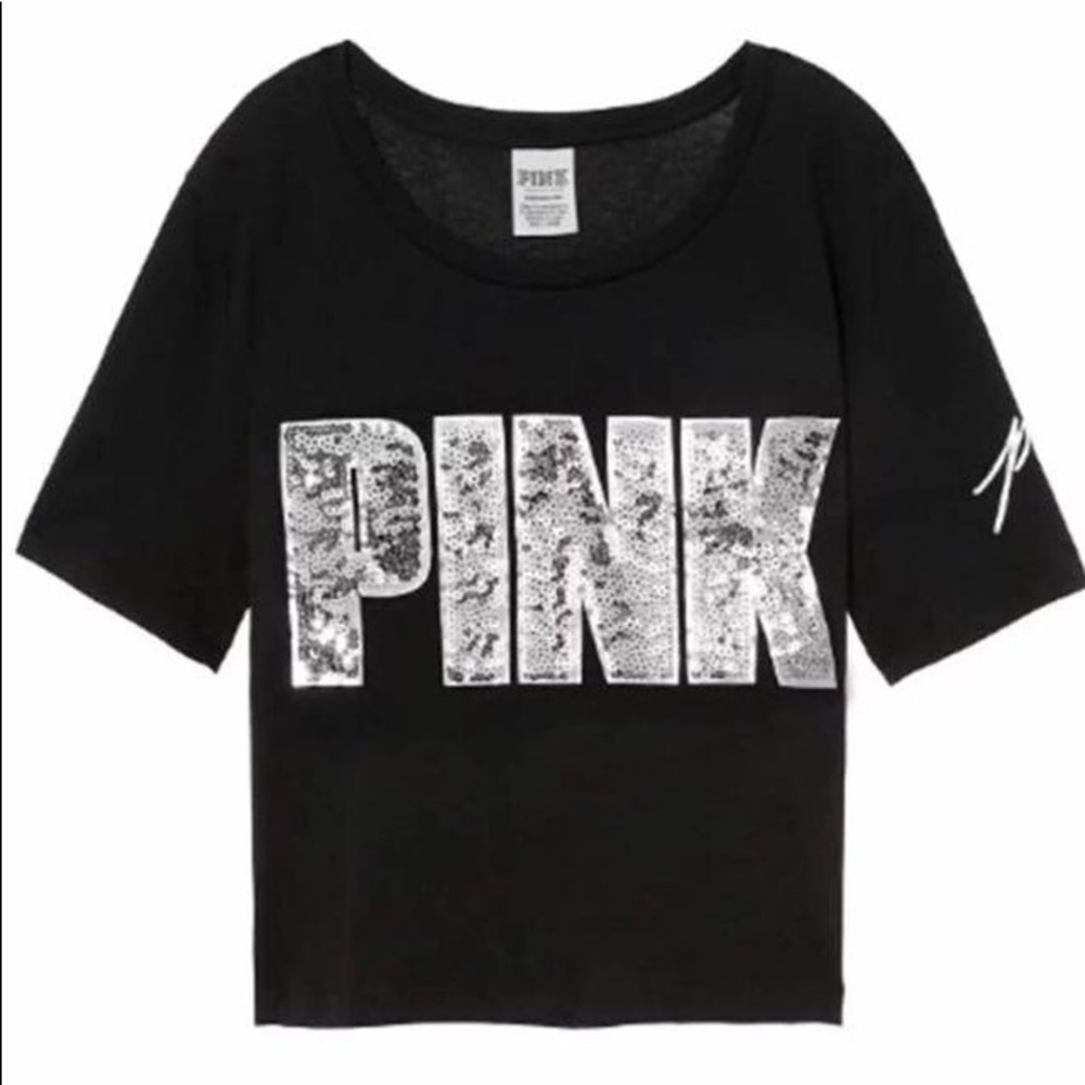 Vs pink bling crop top